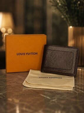 Louis Vuitton Brown Leather Men’s Bifold Wallet | Vintage | Full Set | CA0015